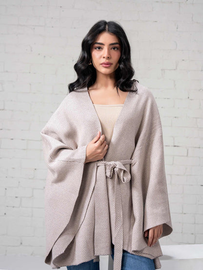 Knit Belted Cape