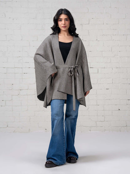 Knit Belted Cape