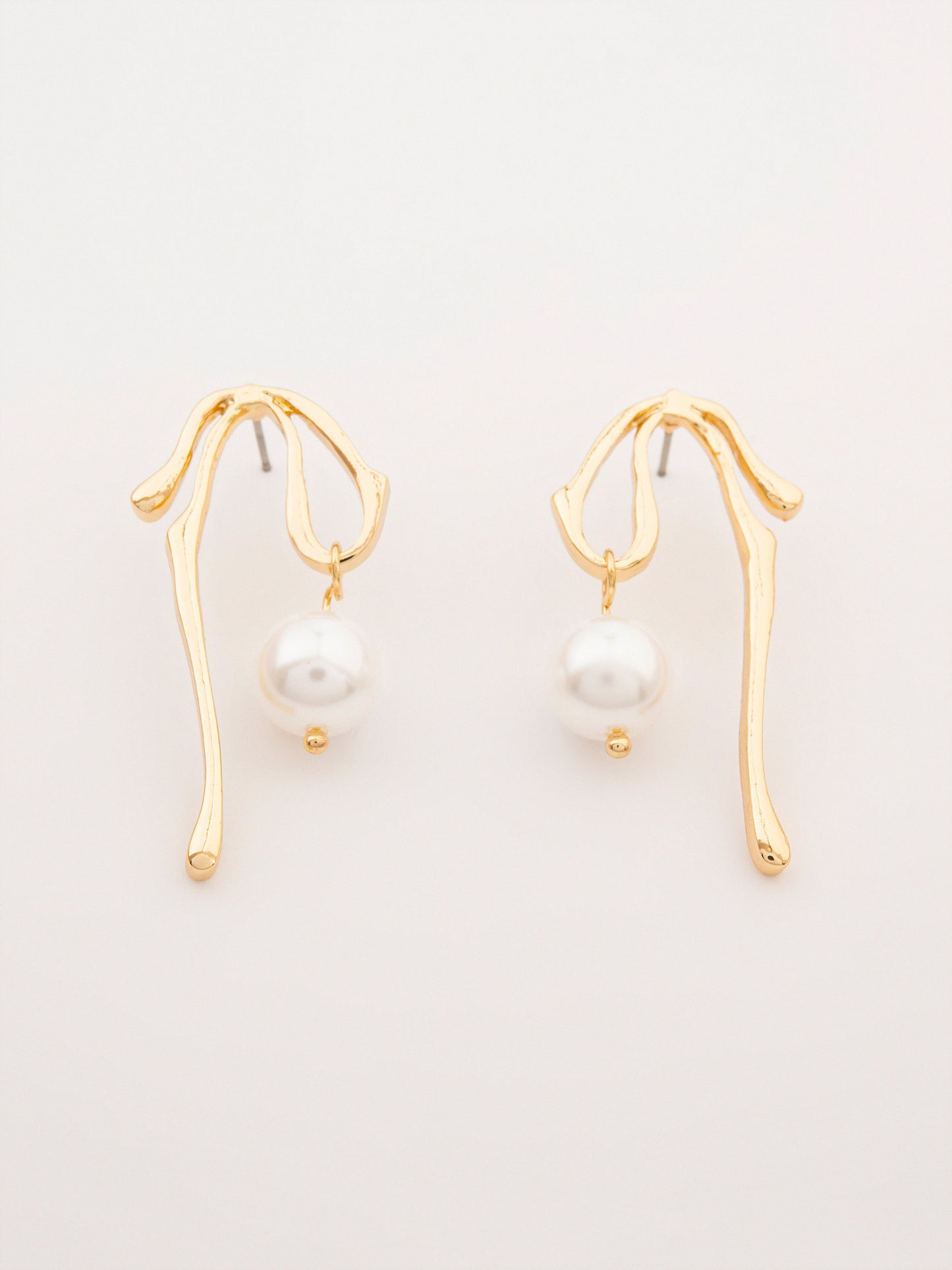 Abstract Pearl Earrings