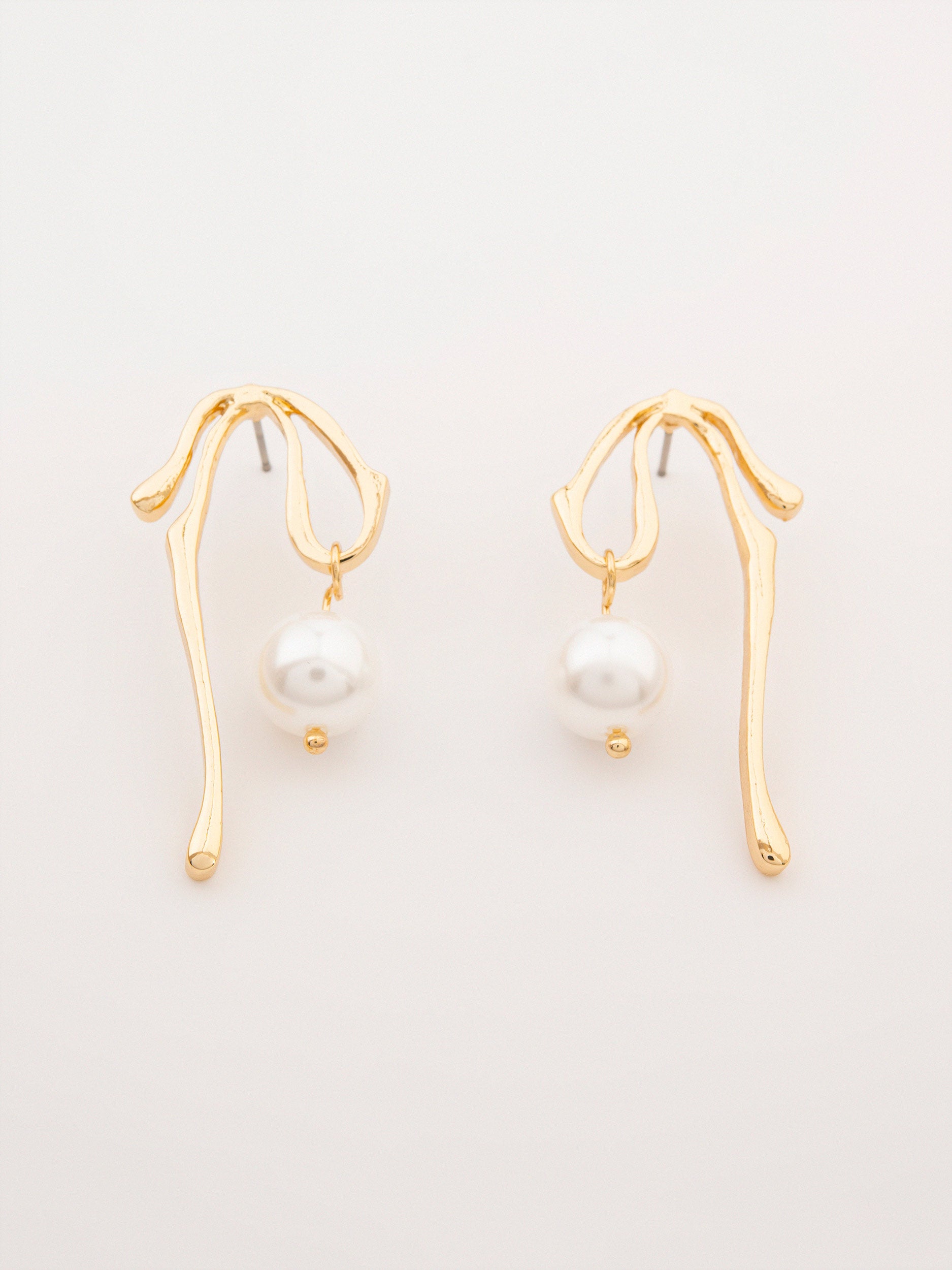 Abstract Pearl Earrings