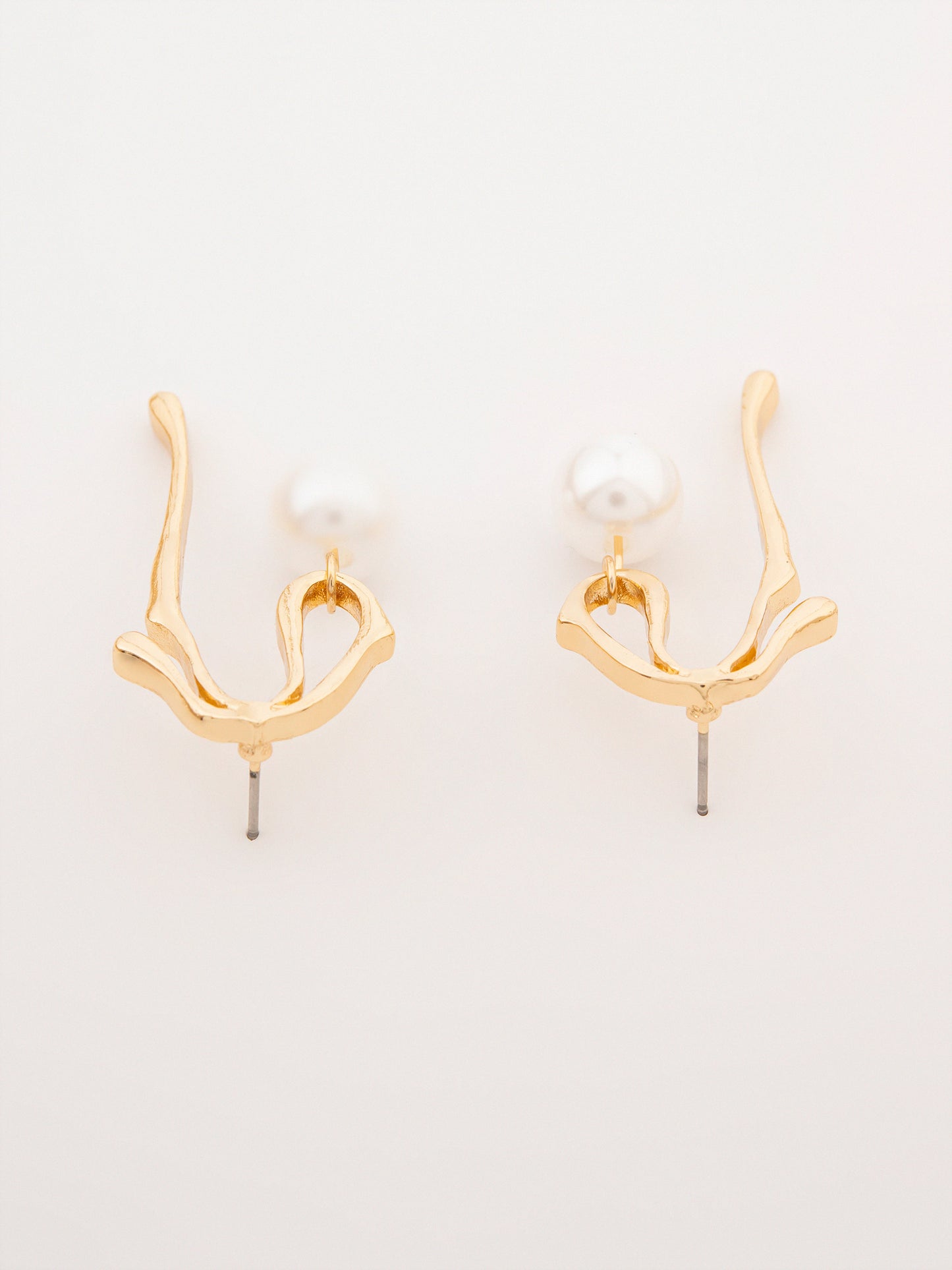 Abstract Pearl Earrings