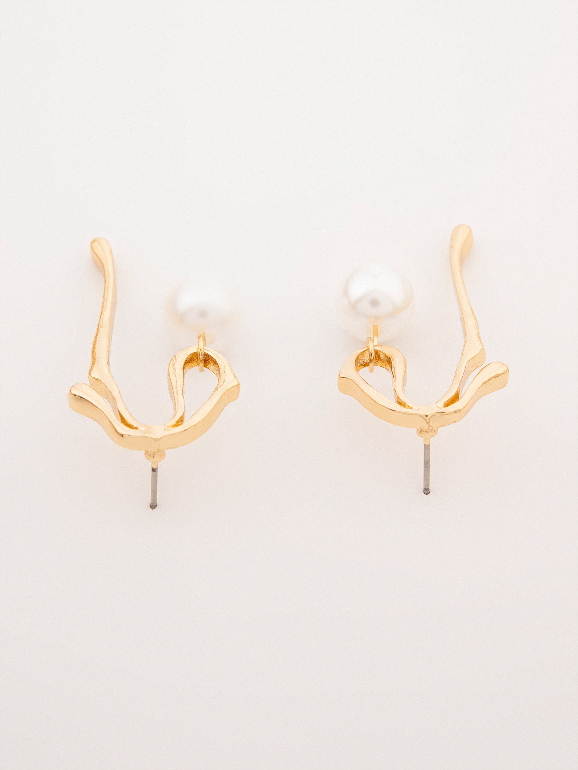 Abstract Pearl Earrings