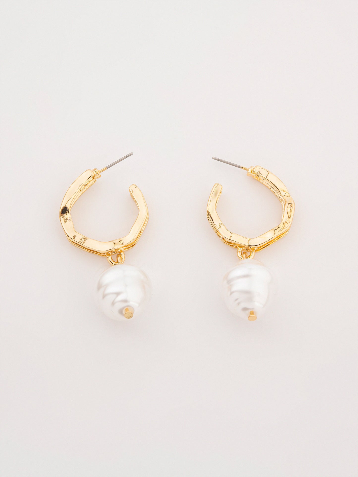 Pearl Drop Hoops