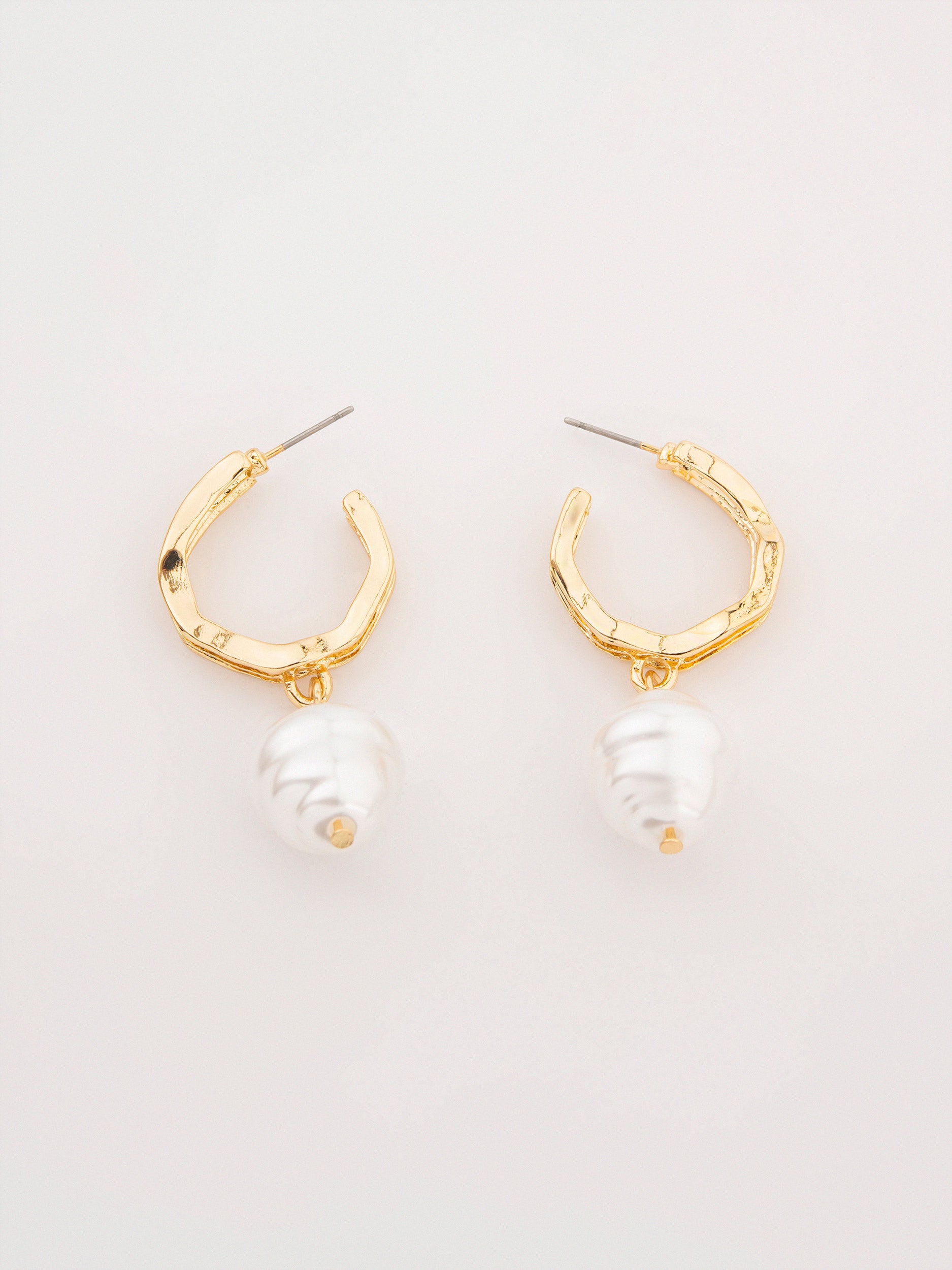 Pearl Drop Hoops