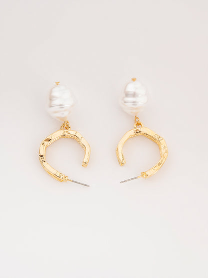 Pearl Drop Hoops