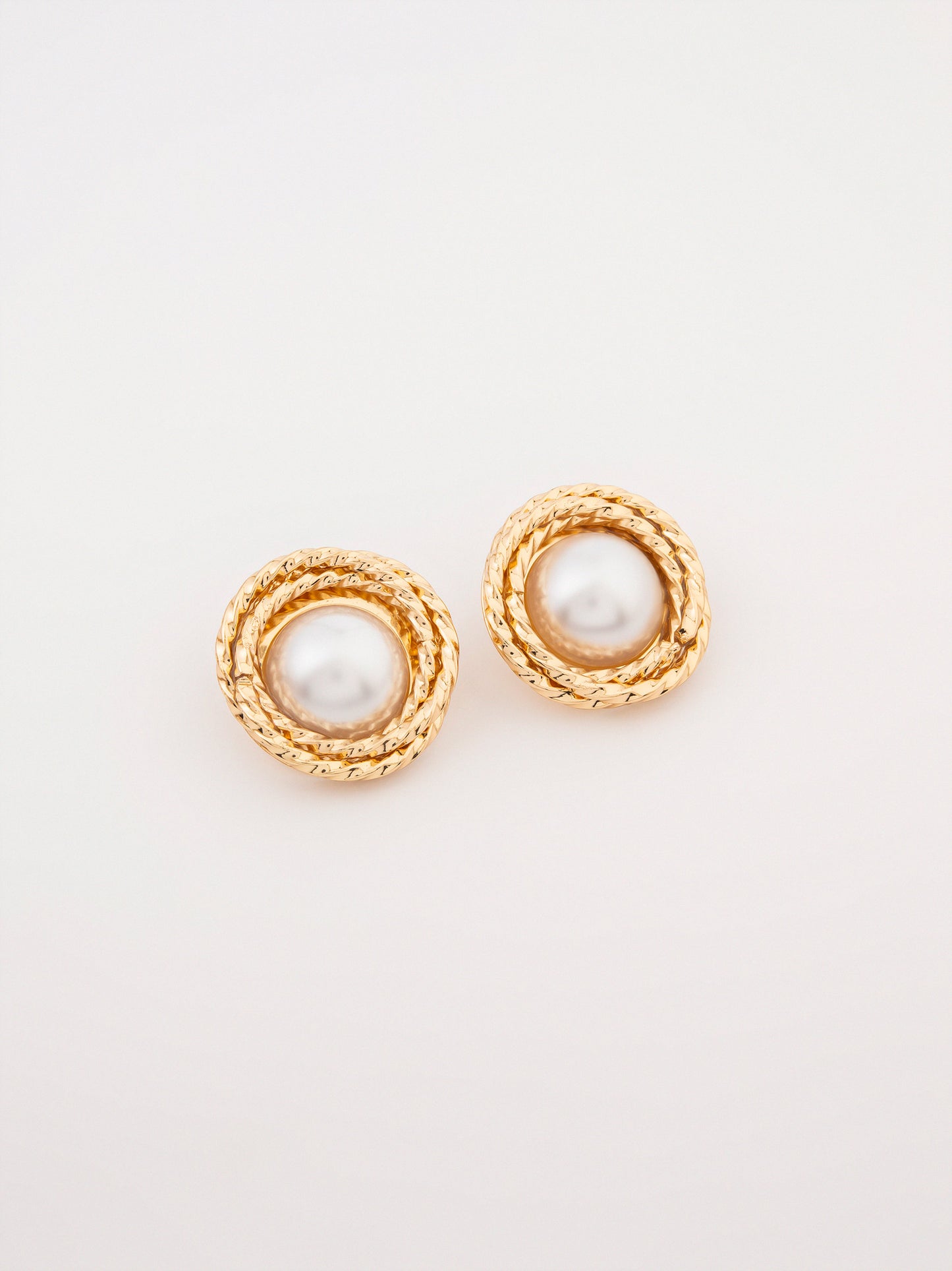 Pearl Halo Studs