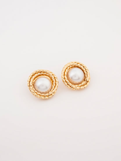 Pearl Halo Studs