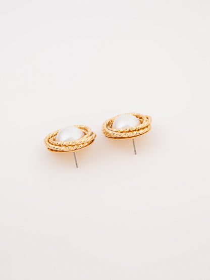 Pearl Halo Studs