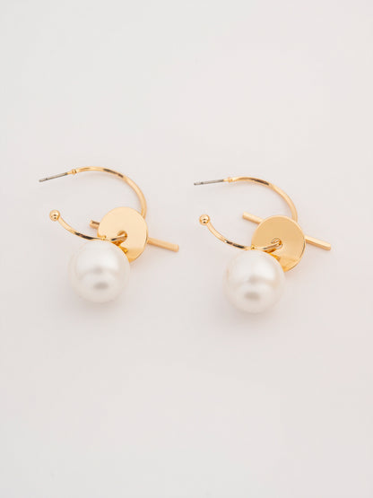 Pearl Drop Hoops
