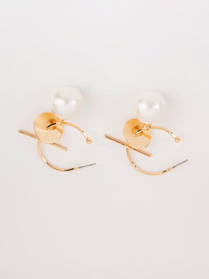 Pearl Drop Hoops