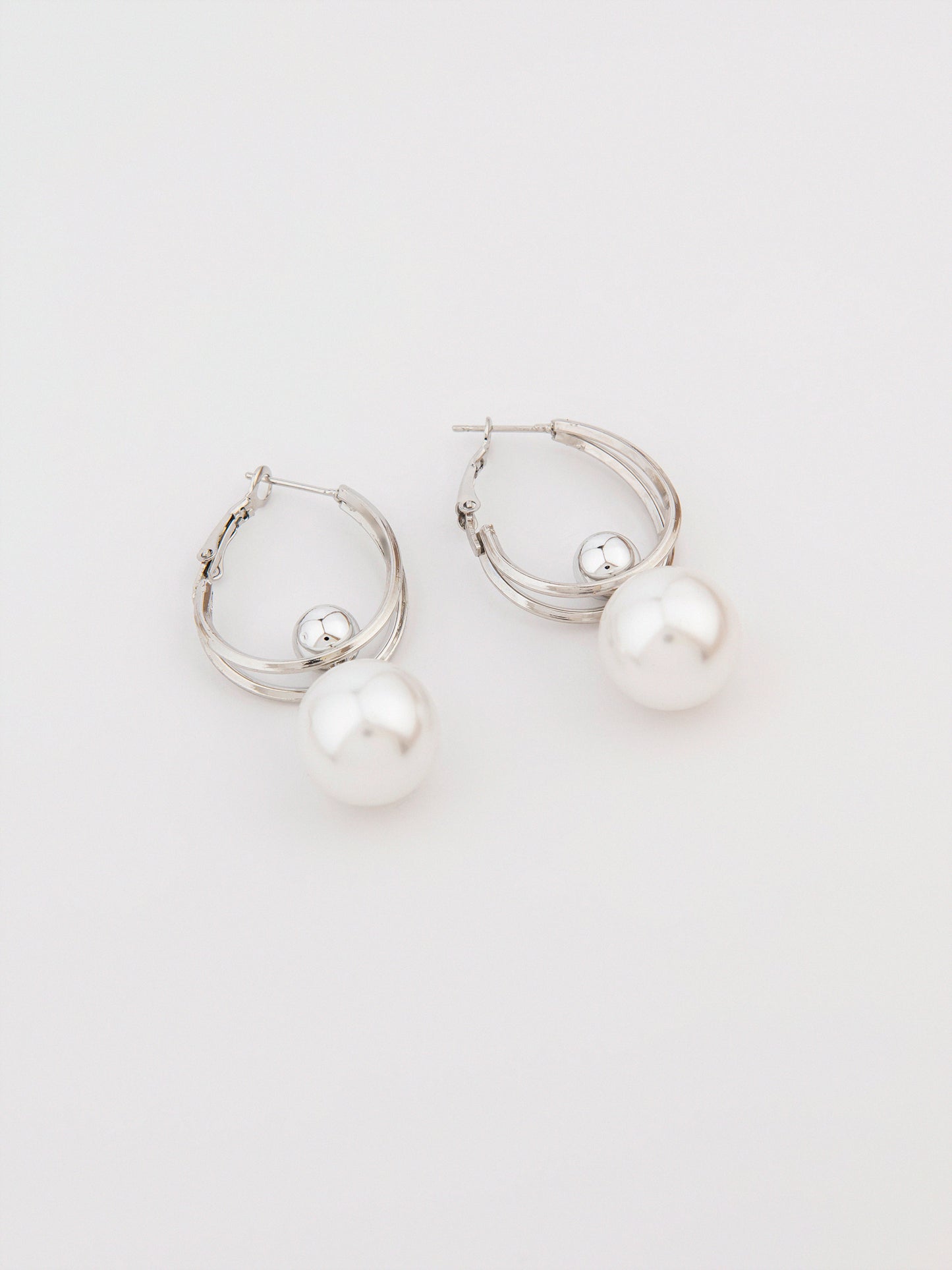 Pearl Drop Hoops