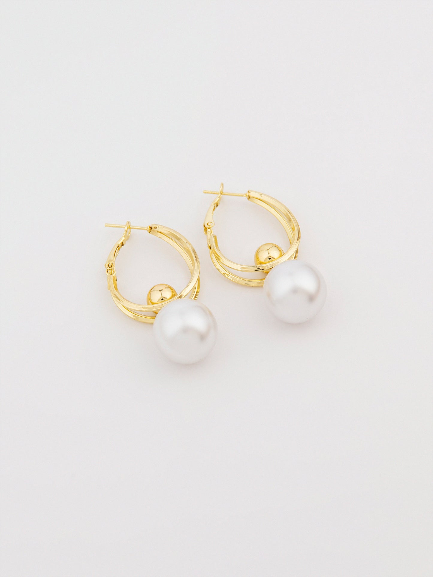 Pearl Drop Hoops
