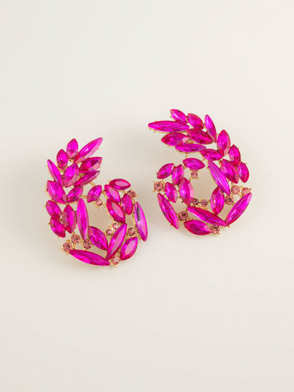 Curve Crystal Earrings