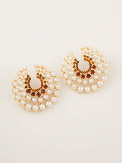 Crescent Pearl Earrings