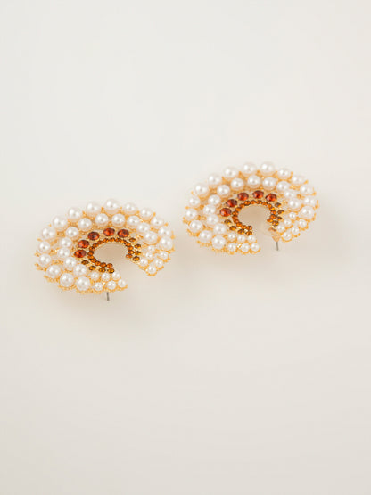 Crescent Pearl Earrings