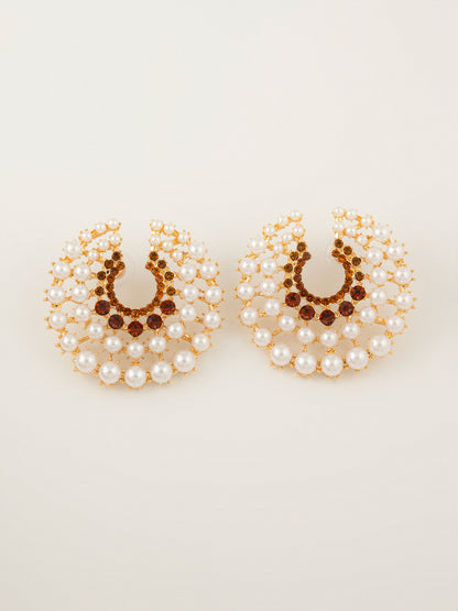 Crescent Pearl Earrings