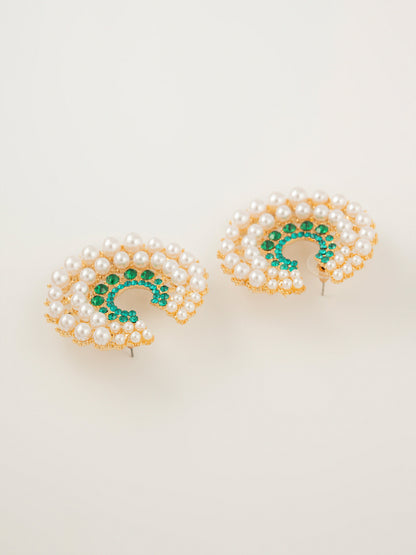 Crescent Pearl Earrings