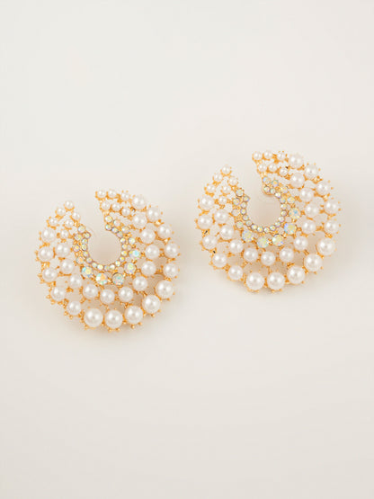 Crescent Pearl Earrings
