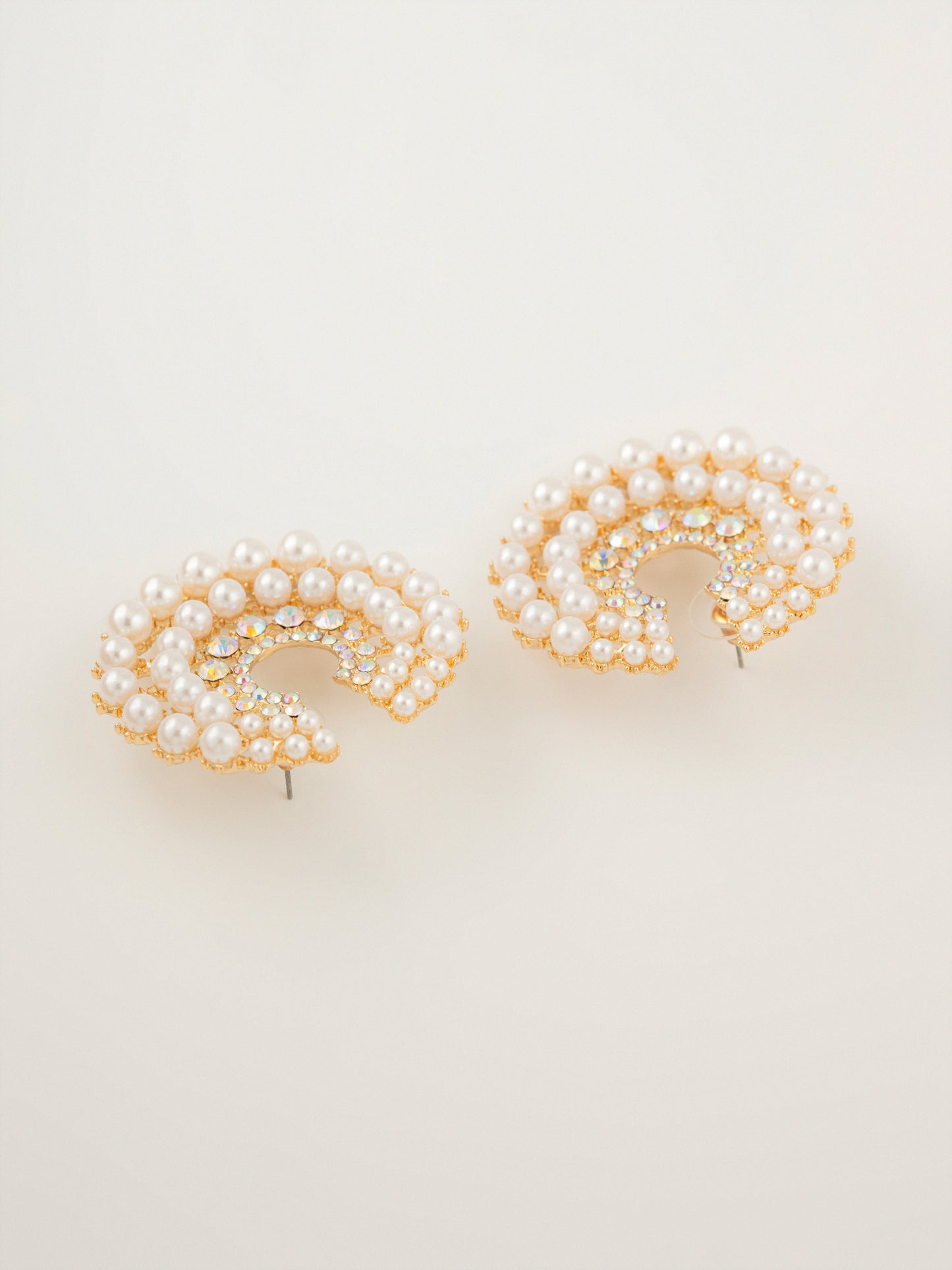 Crescent Pearl Earrings