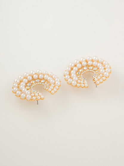 Crescent Pearl Earrings