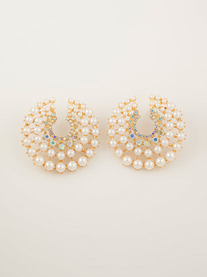 Crescent Pearl Earrings