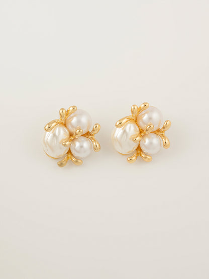 Pearl Cluster Earrings