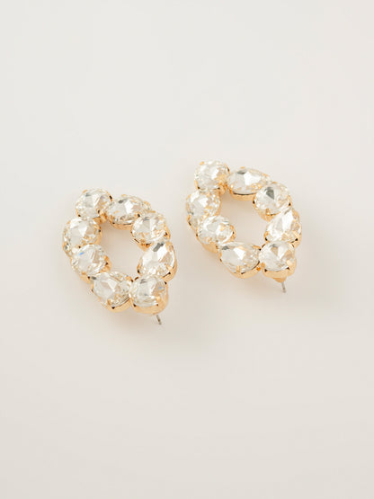 Oval Crystal Earrings