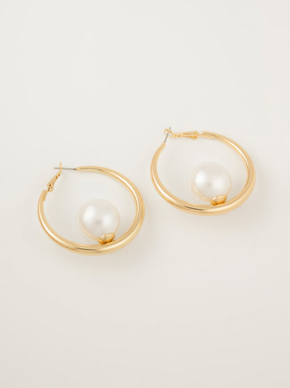 Pearl Hoop Earrings
