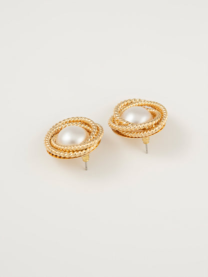 Twisted Pearl Studs