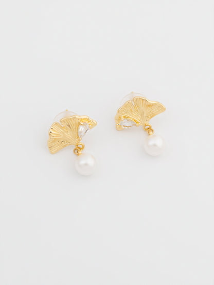 Ginkgo Pearl Earrings
