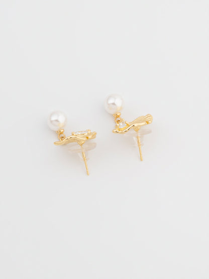 Ginkgo Pearl Earrings