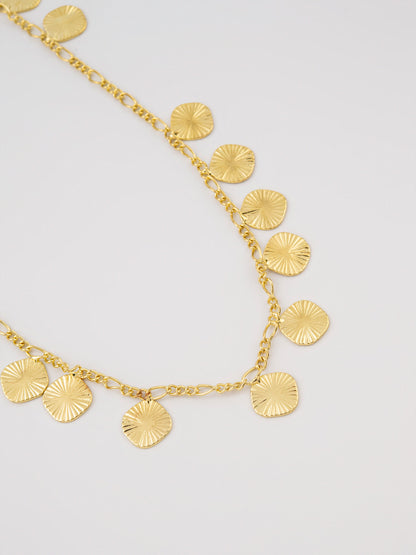 Geometric Disc Necklace