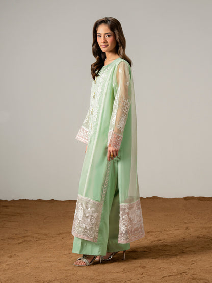 2 Piece Organza Suit-Embroidered (Pret)