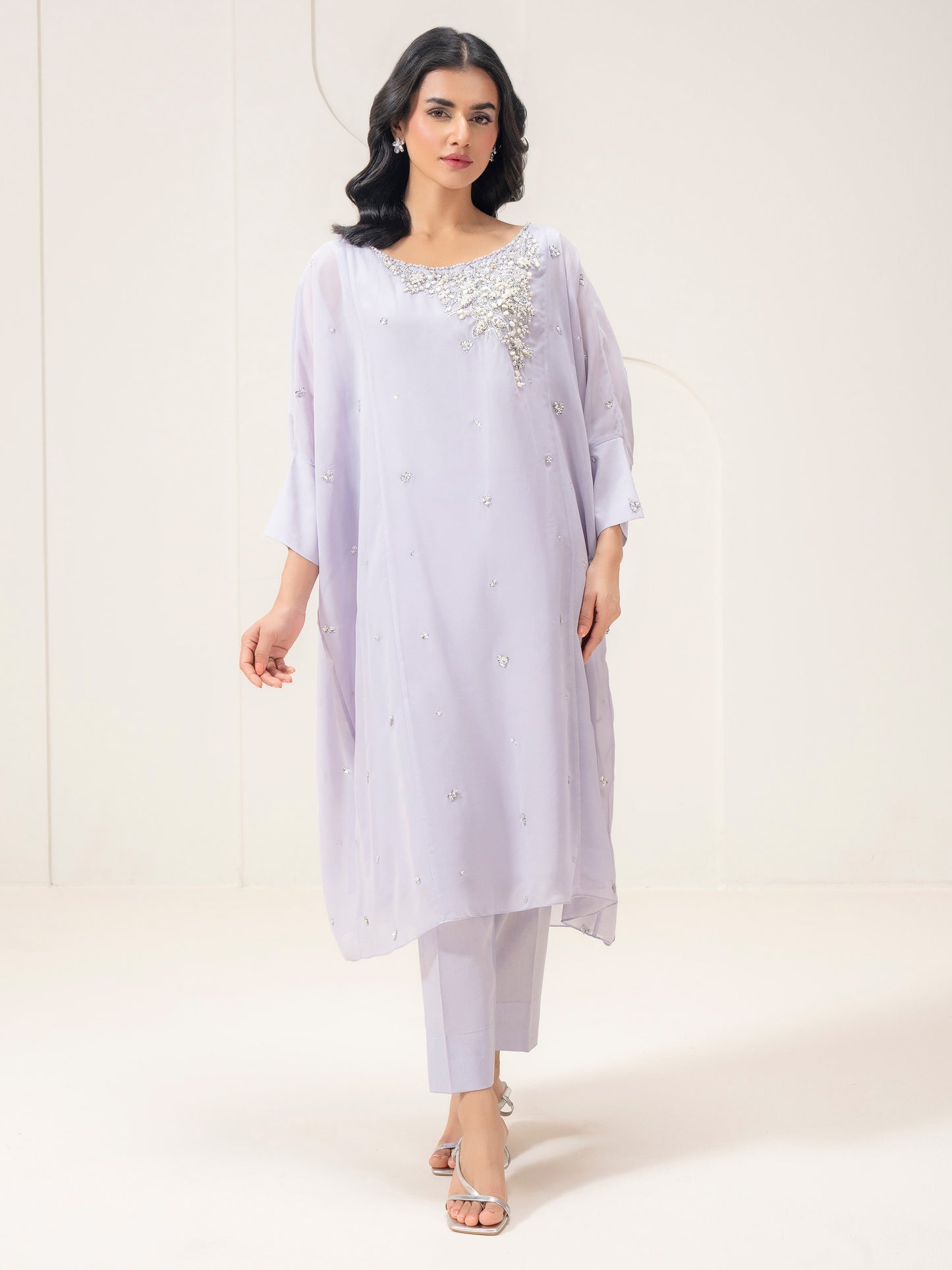 2 Piece Chiffon Suit-Embellished (Pret)