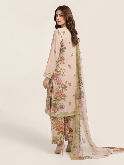 3 Piece Linen Suit- Embroidered (Pret)