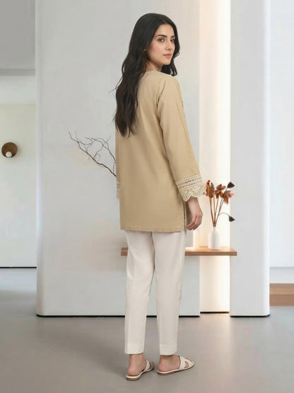 Cambric Kurti- Embroidered (Pret)