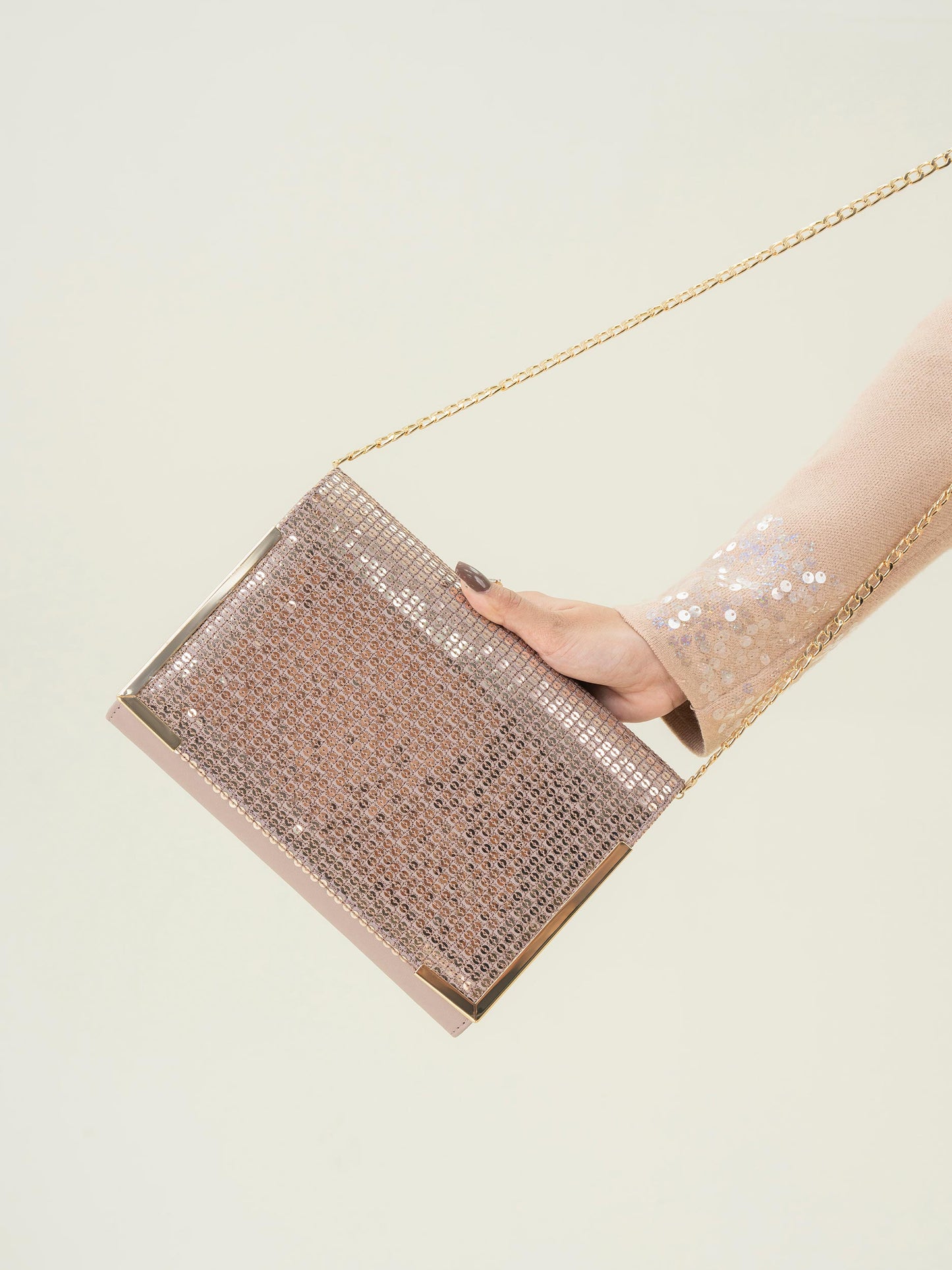 Sequin Embroidered Clutch