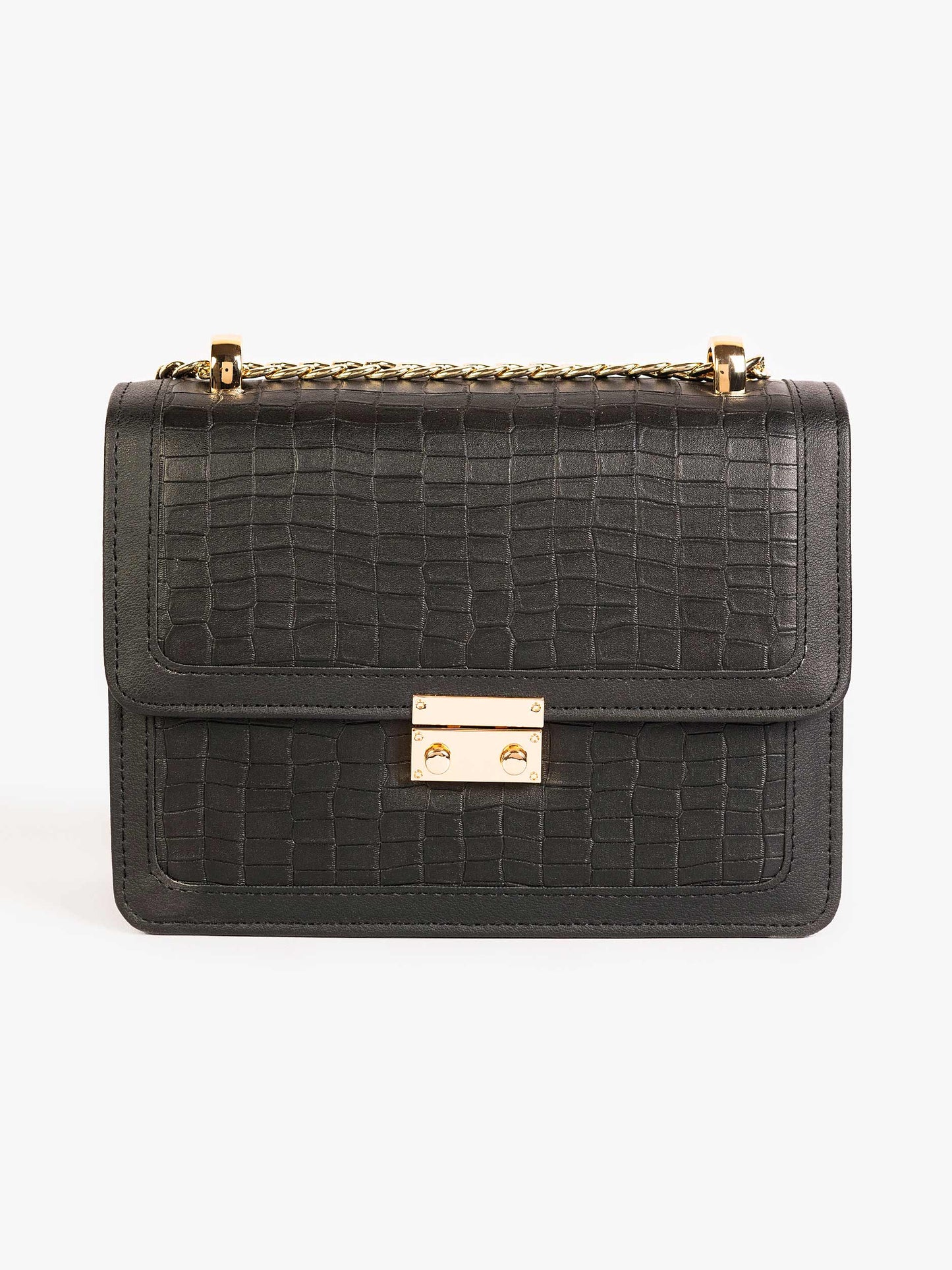 Textured Baguette Handbag