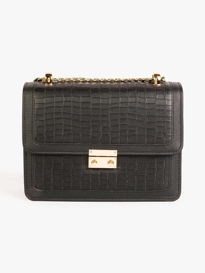 Textured Baguette Handbag