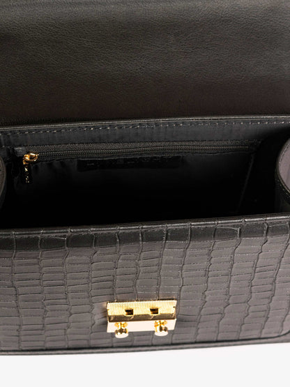 Textured Baguette Handbag