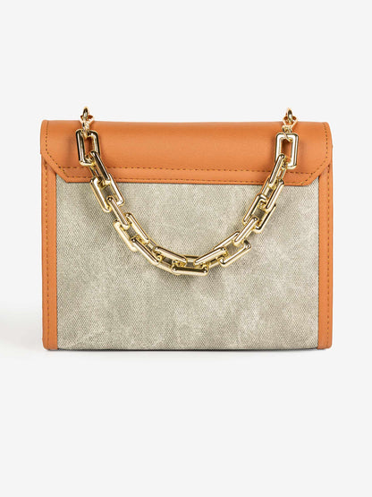 Two-Toned Flap Handbag