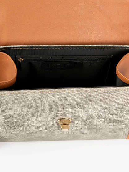 Two-Toned Flap Handbag