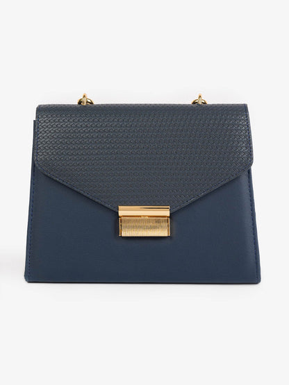 Textured Flap Handbag