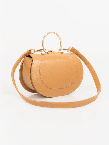 Snake Patterned Hobo Handbag