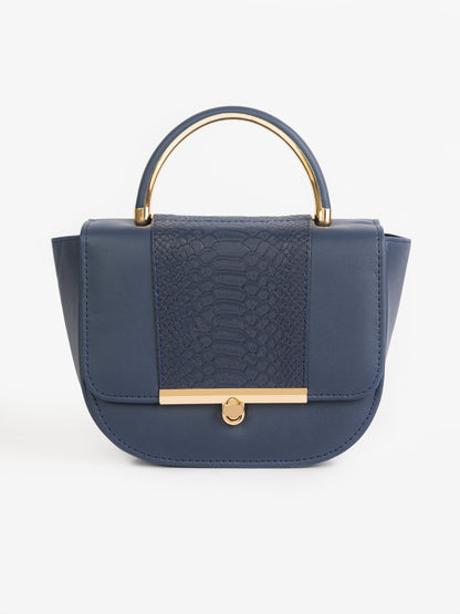 Snake Textured Hobo Handbag
