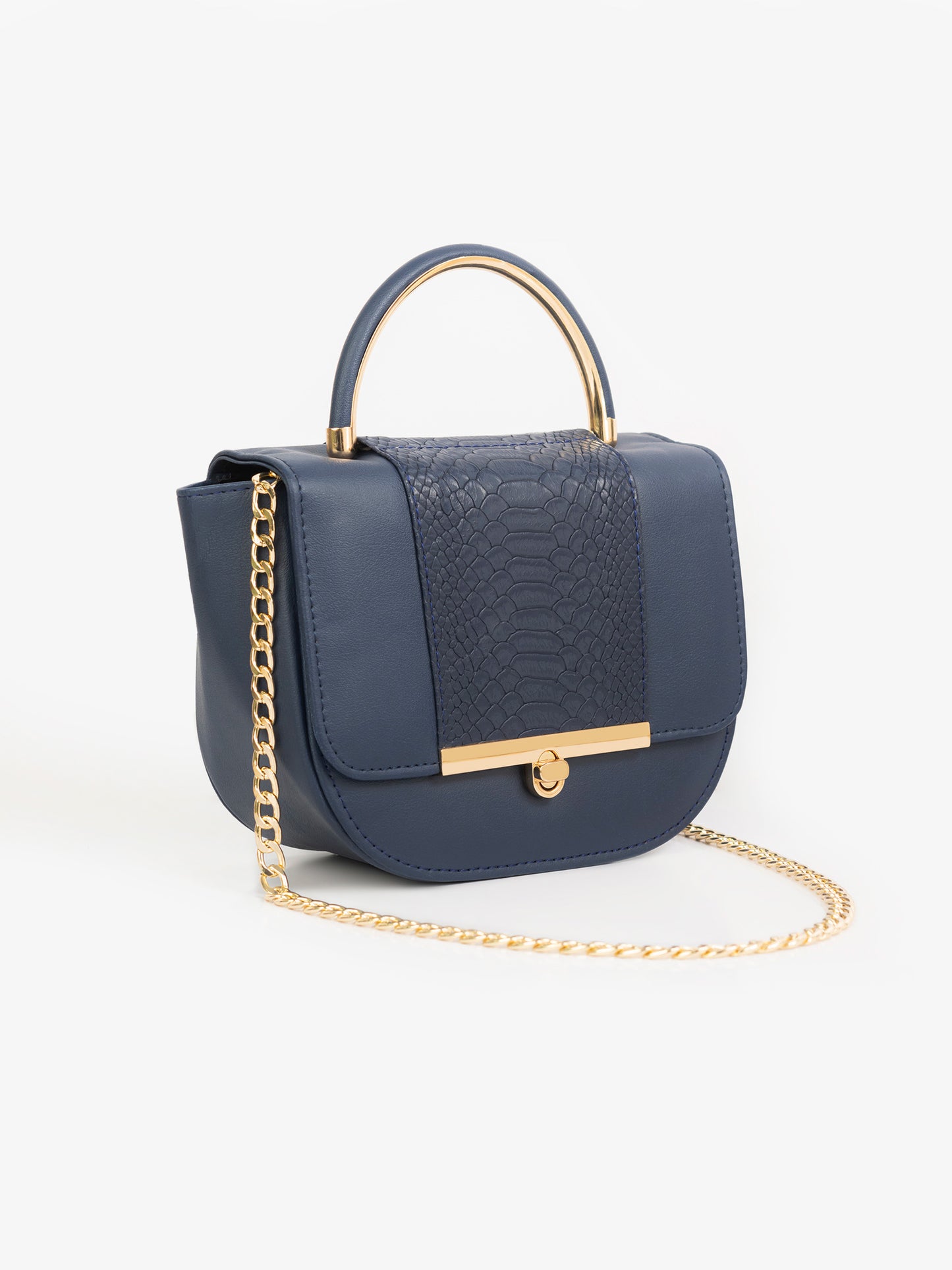 Snake Textured Hobo Handbag