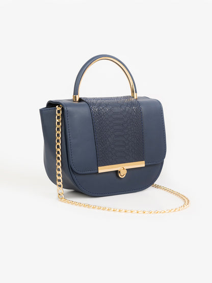 Snake Textured Hobo Handbag