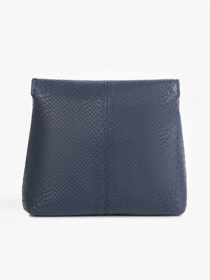 Snake Textured Flap Handbag