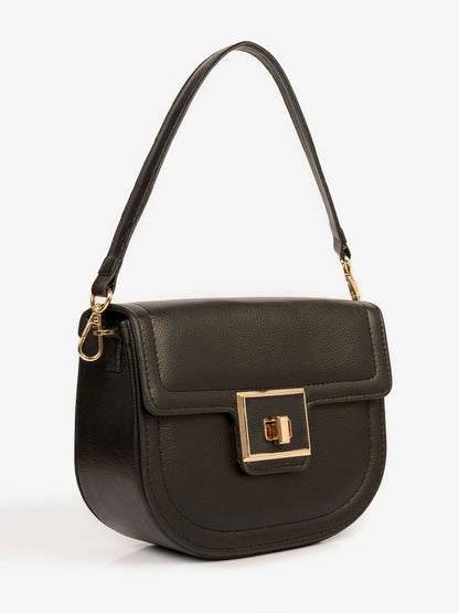 Curved Flap Handbag