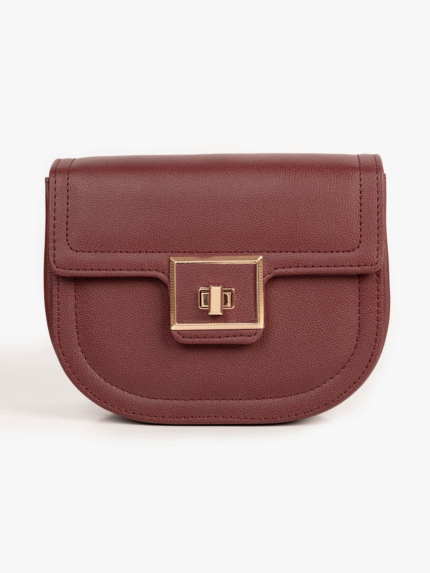 Curved Flap Handbag